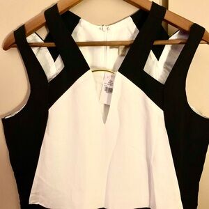 Elegant Black and White Linen Jumpsuit